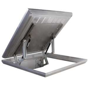 Šahtovski poklopac za ispunu od aluminijuma, sv.o. 800x800 00x600 mm sa pneumo mehanizmom 